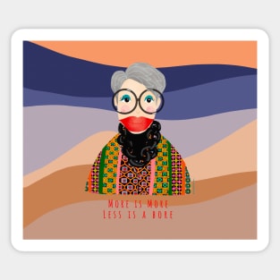 A chic multi color Iris Apfel inspired Items Sticker